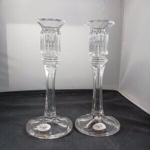 Gorham Vintage Full Lead Crystal Taper Pair Candle Holders